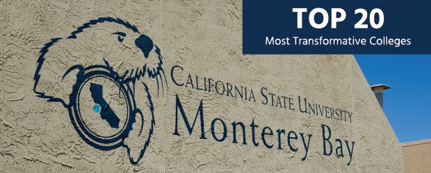 top twenty csumb logo and otter on stone- wall