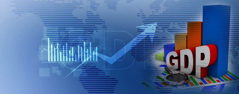 char and arrow moving upward with text GDP to the right