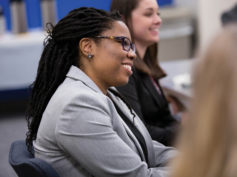 Professional women in class
