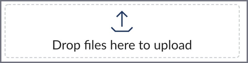Screenshot of Canvas icon that says Drop files here to upload.