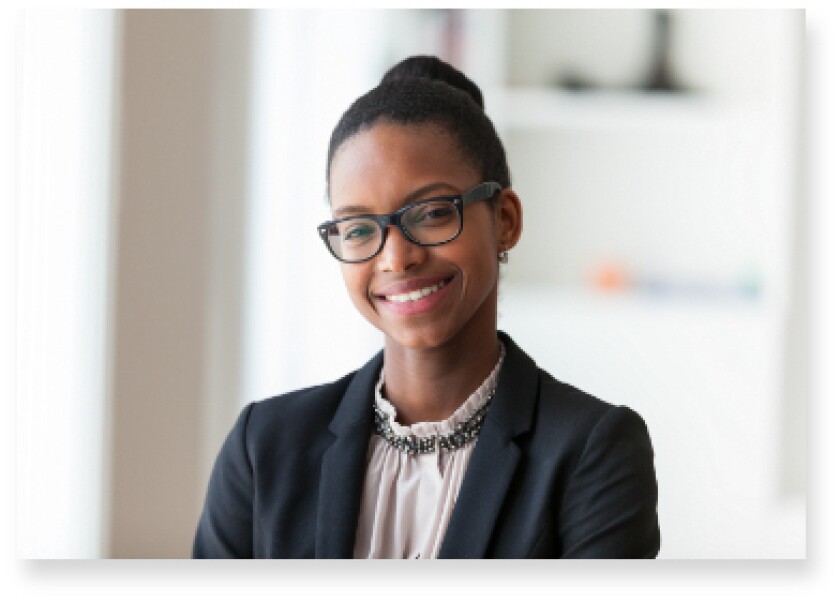 professional student smiling with confidence