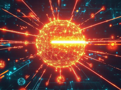 Visual representation of a DDoS attack on a network server