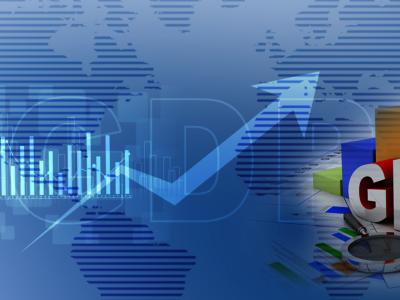 char and arrow moving upward with text GDP to the right