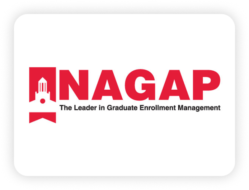 NAGAP logo in red with icon and tagline “The Leader in Graduate Enrollment Management” on a white background.