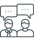 icon of two people with speech bubbles