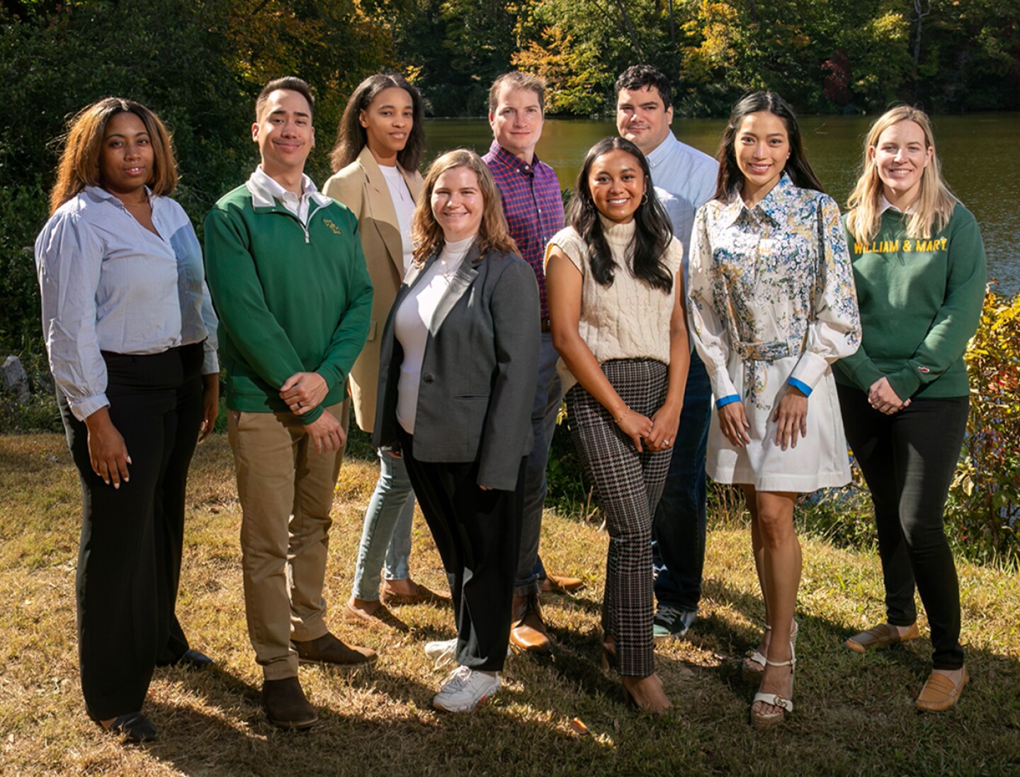 Residency Weekend group photo of of nine William & Mary students