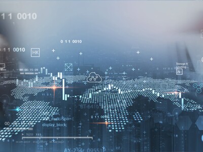 Collage of data science related imagery