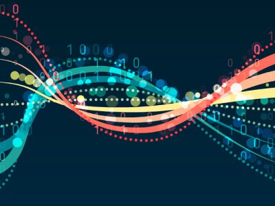 Concept visualization of data metrics and analytics.