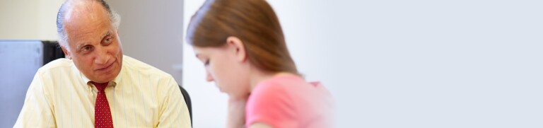 Counseling professional working with a patient