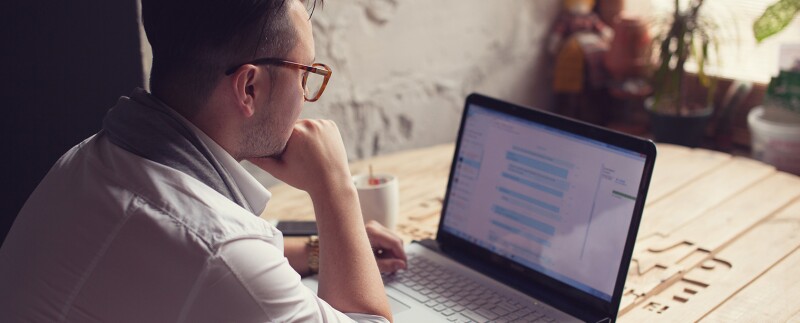 Man working at a laptop