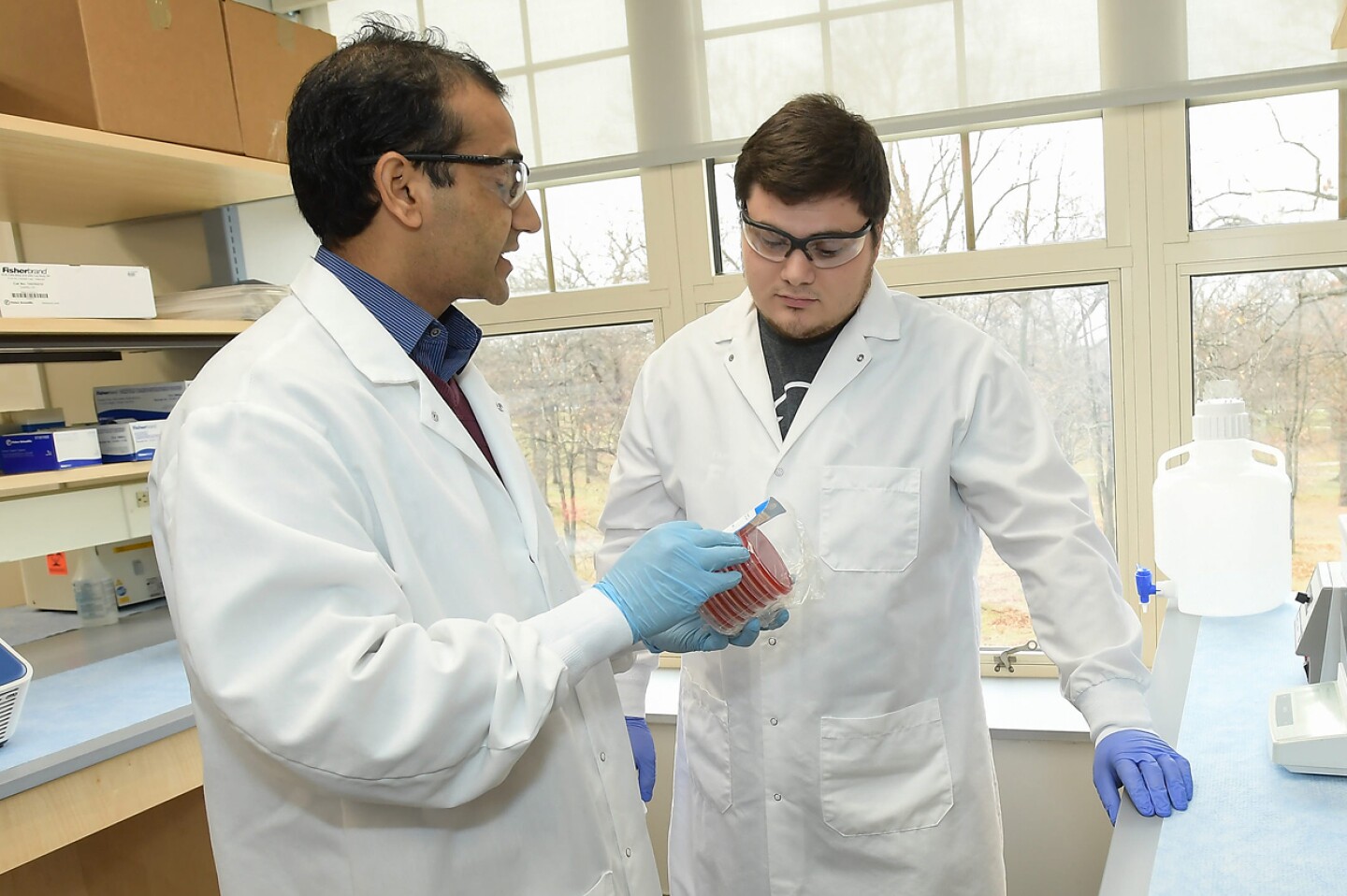 Faculty and student in the lab