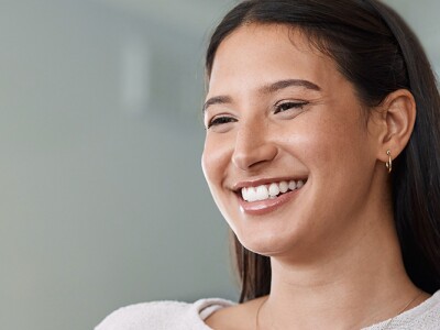 Young woman using laptop