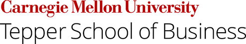 Carnegie Mellon University and Tepper School of Business wordmark in red and black text.