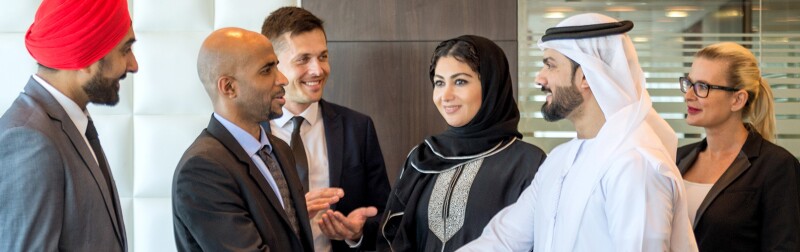 Diverse business team meeting in Dubai