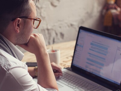 Man working at a laptop