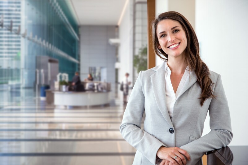 Smiling business woman in suit
