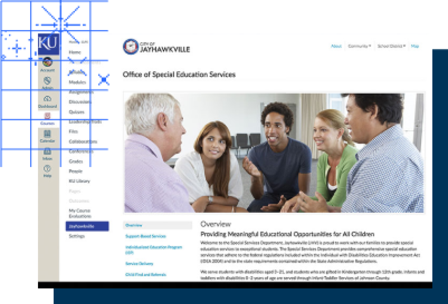 A screenshot of the Jayhawkville experience.