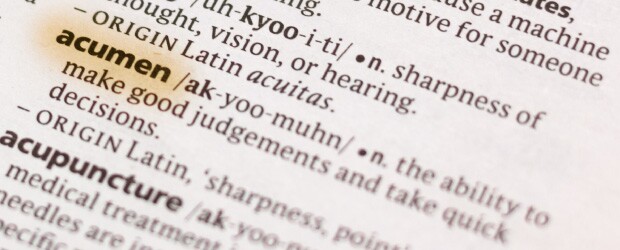 dictionary displaying definition of business acumen