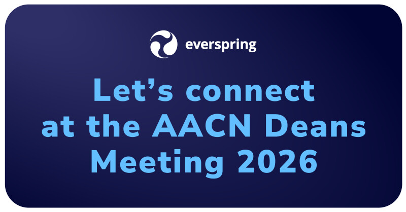 Everspring graphic inviting attendees to connect at the AACN Deans Meeting 2026.