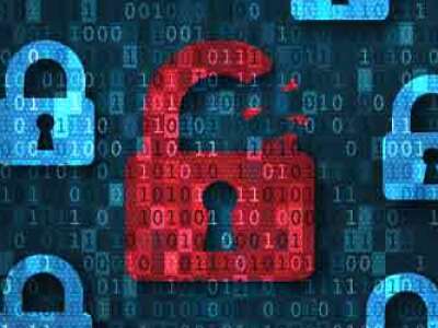 Closed locks and one broken lock on top of binary code