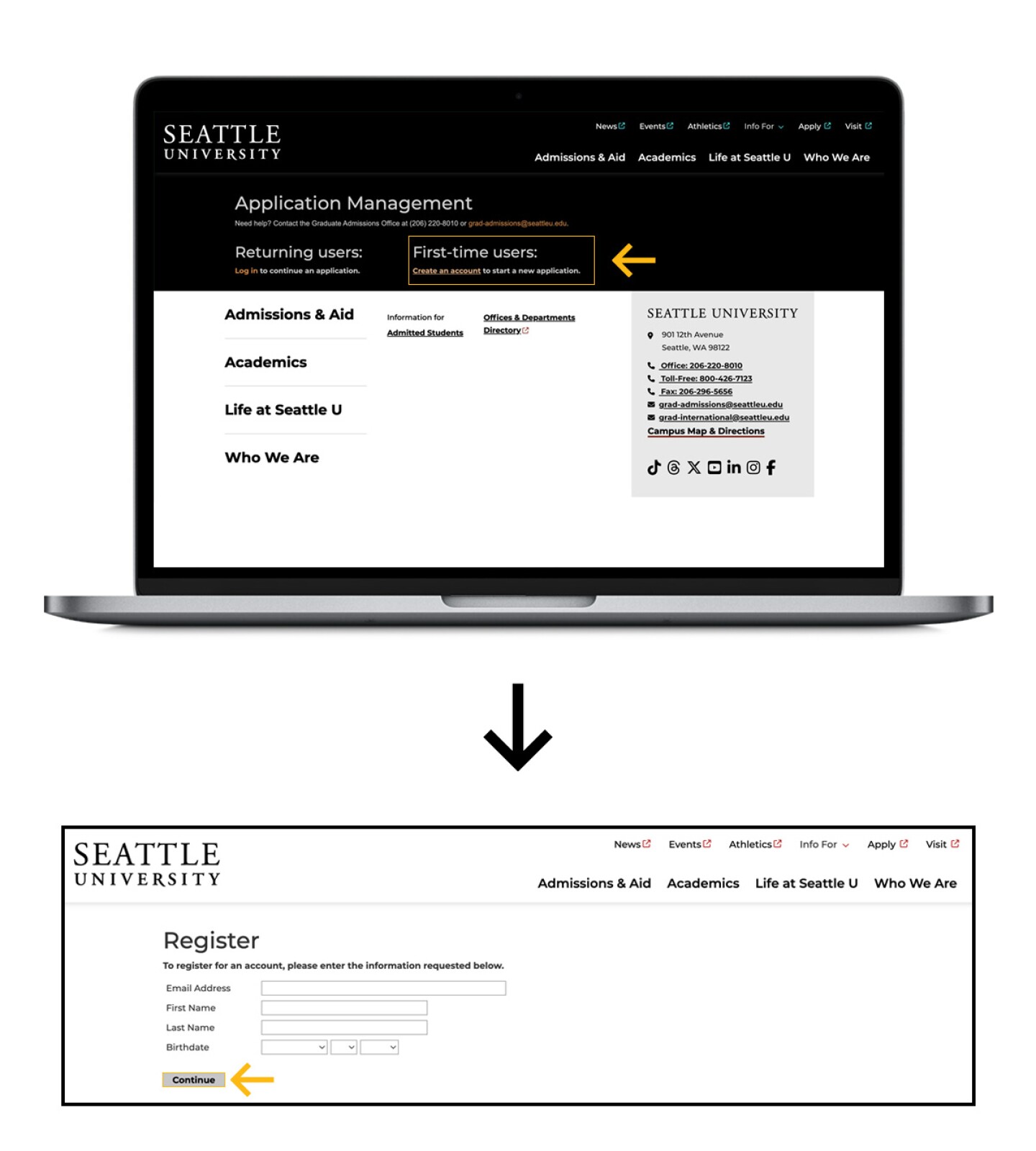 screenshot of application management screen