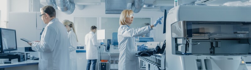 engineers working with biomed equipment