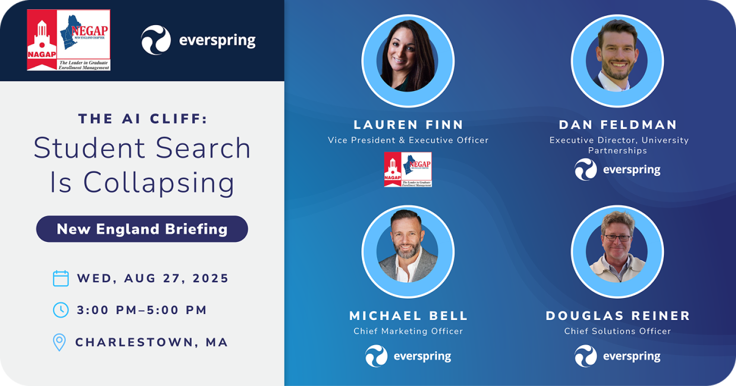 NEGAP and Everspring New England Briefing discussing 'The AI Cliff: Student Search Is Collapsing'
