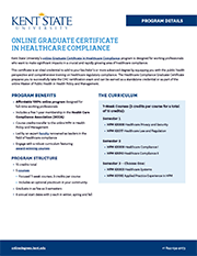 Kent Healthcare Compliance Certificate Program Details Sheet