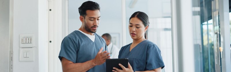 Medical advice, help and doctors with a tablet for healthcare, research and medicine planning.