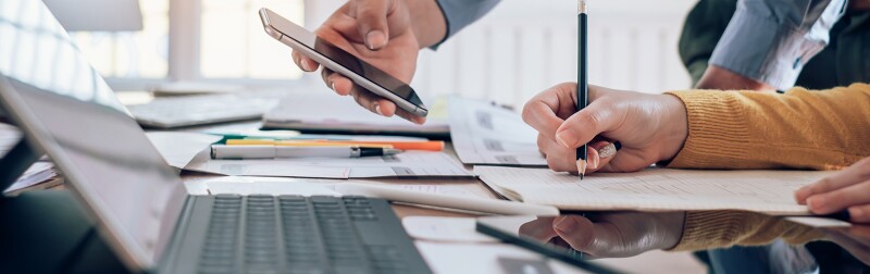 Team working on digital marketing plan