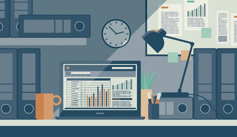Laptop with straight line depreciation formula