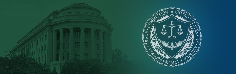Federal building and Federal Trade Commission emblem.