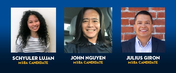 Three Seattle University MSBA candidate students