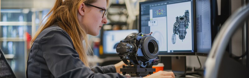 Two men analyzing a machine.