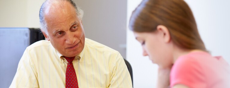 Counseling professional working with a patient