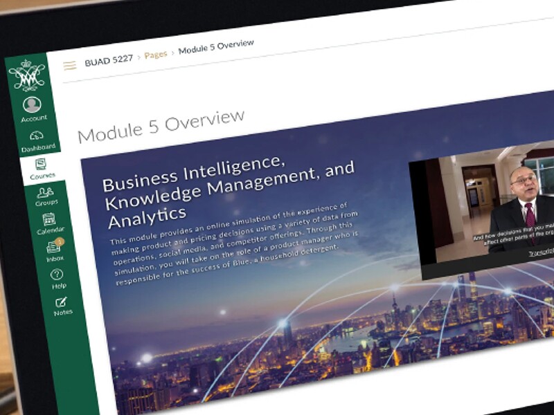 William & Mary Online learning platform
