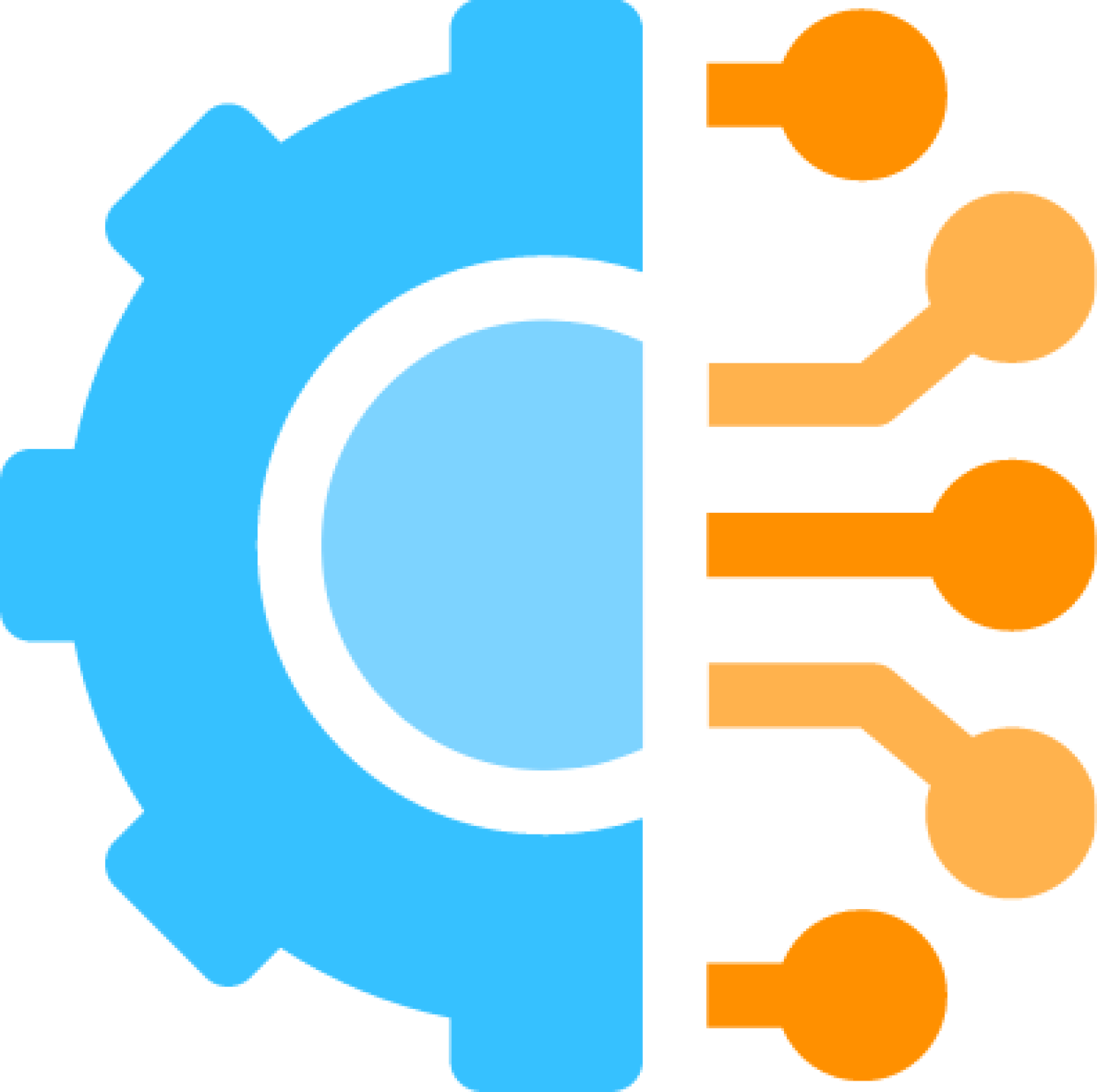 Gear with lines extending from it