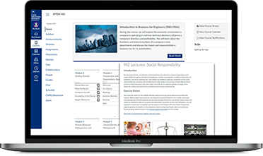 screenshot of the LMS