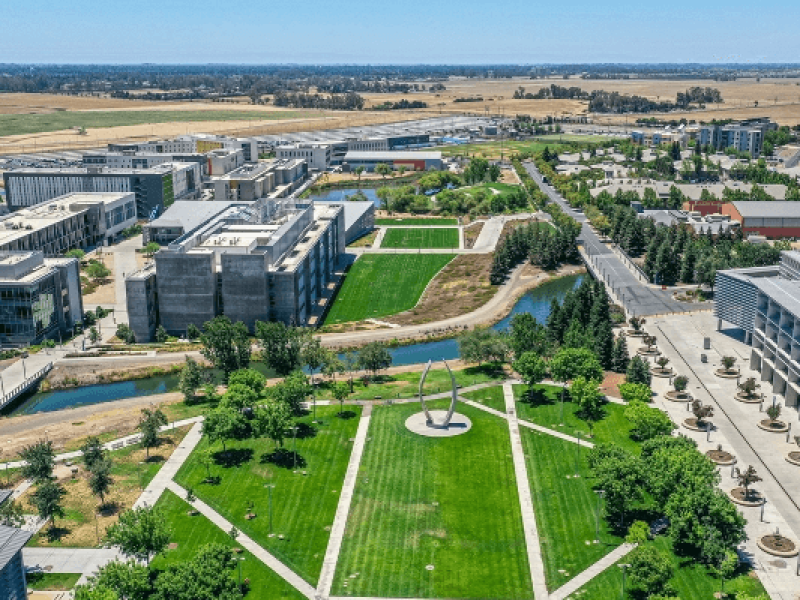 Overhead view of UC Merced campus