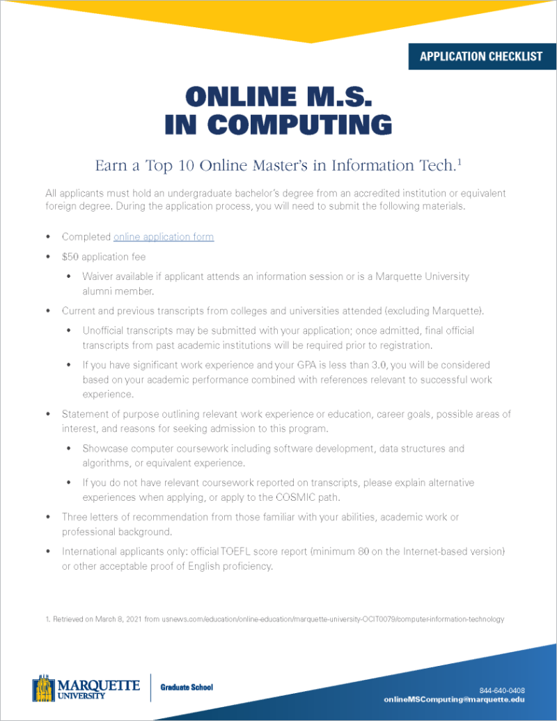 Marquette-Application-Checklist