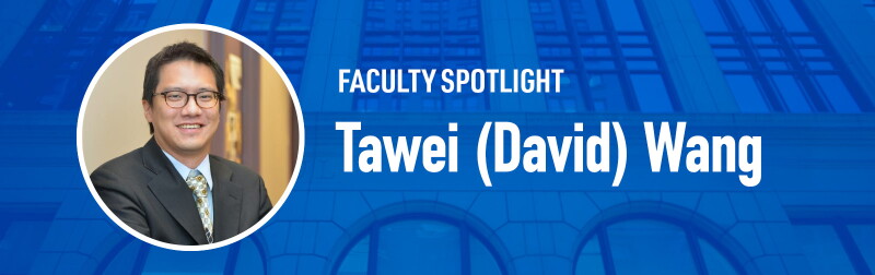 Headshot of David Wang with Faculty Spotlight headline.