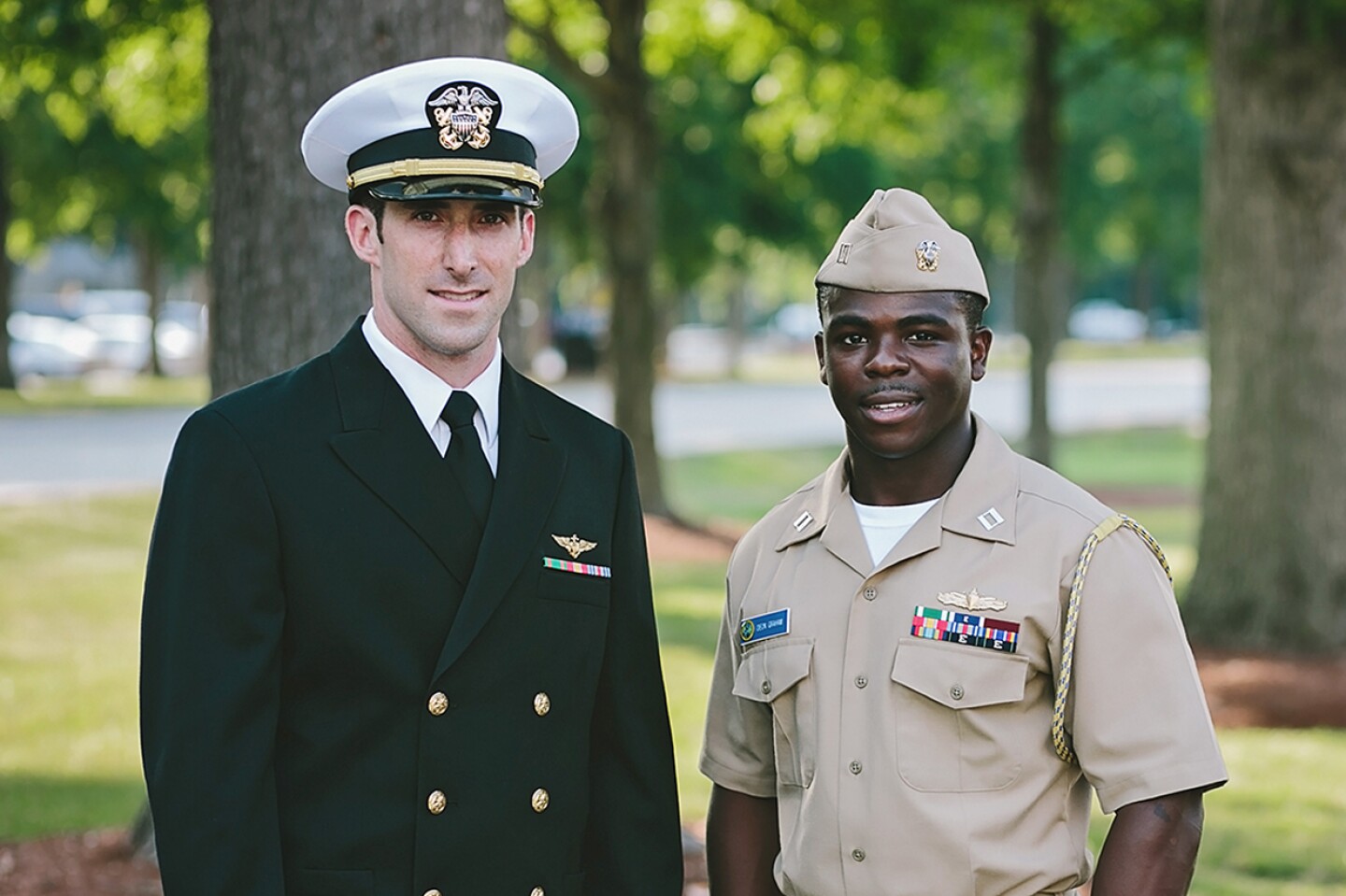 Two students that are also in the military