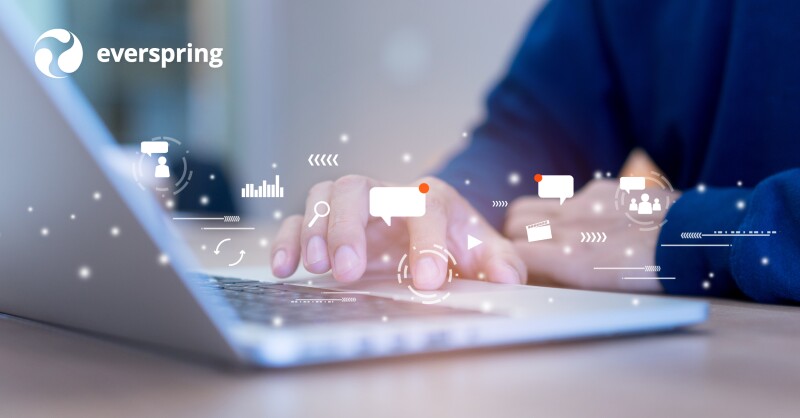 close up on man hand using laptop