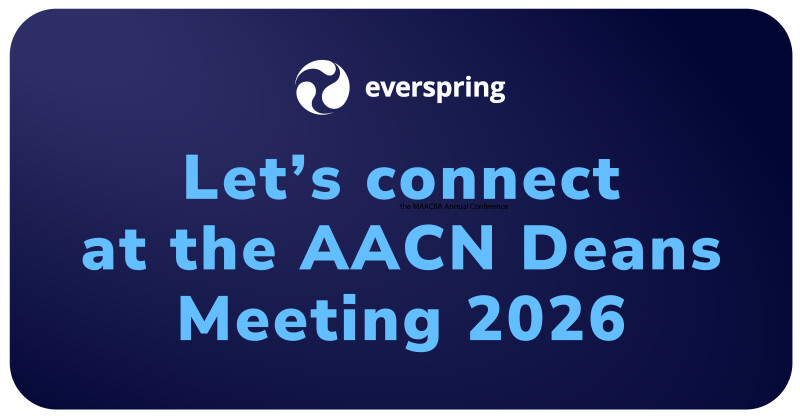 Everspring graphic inviting attendees to connect at the AACN Deans Meeting 2026.