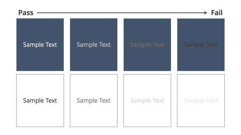 Sample scale of white to dark text on a dark background.