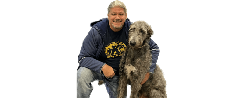 Dr. Jeffrey Hallam with his dog