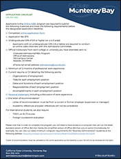 CSUMB Online MBA Application Checklist