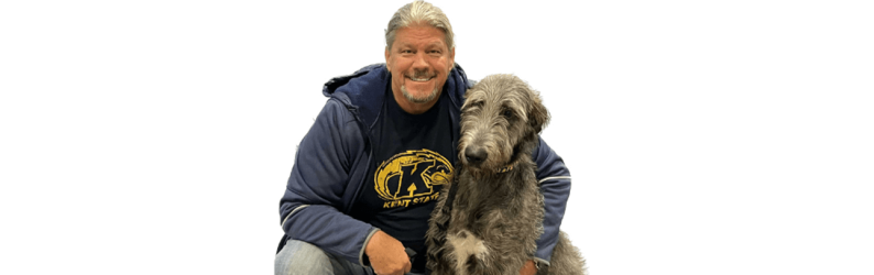 Dr. Jeffrey Hallam with his dog