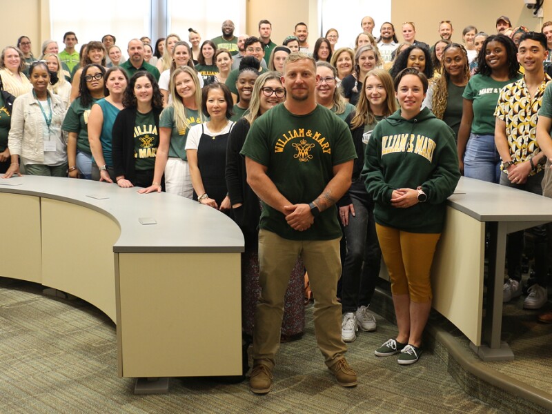 Large group of William and Mary Counseling students