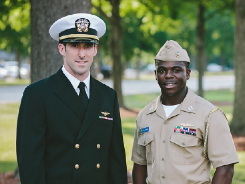 to military men in uniform